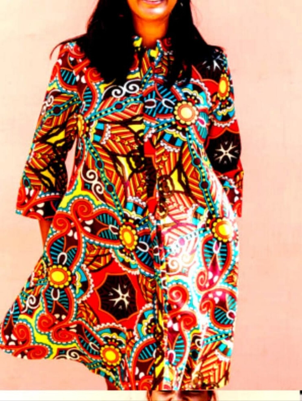 Zuri Multicolor Floral Print Dress - Vibrant Red & Yellow DOLCE VITA XL LONG